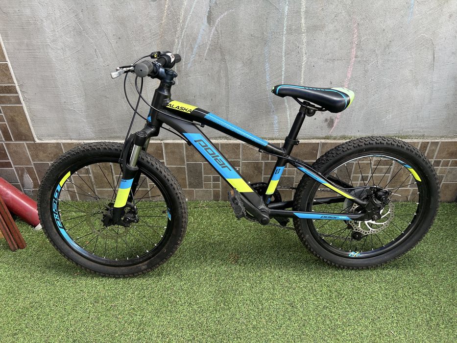 Bicicleta Copii Polar Alaska 20 inch, negru-albastru-galben