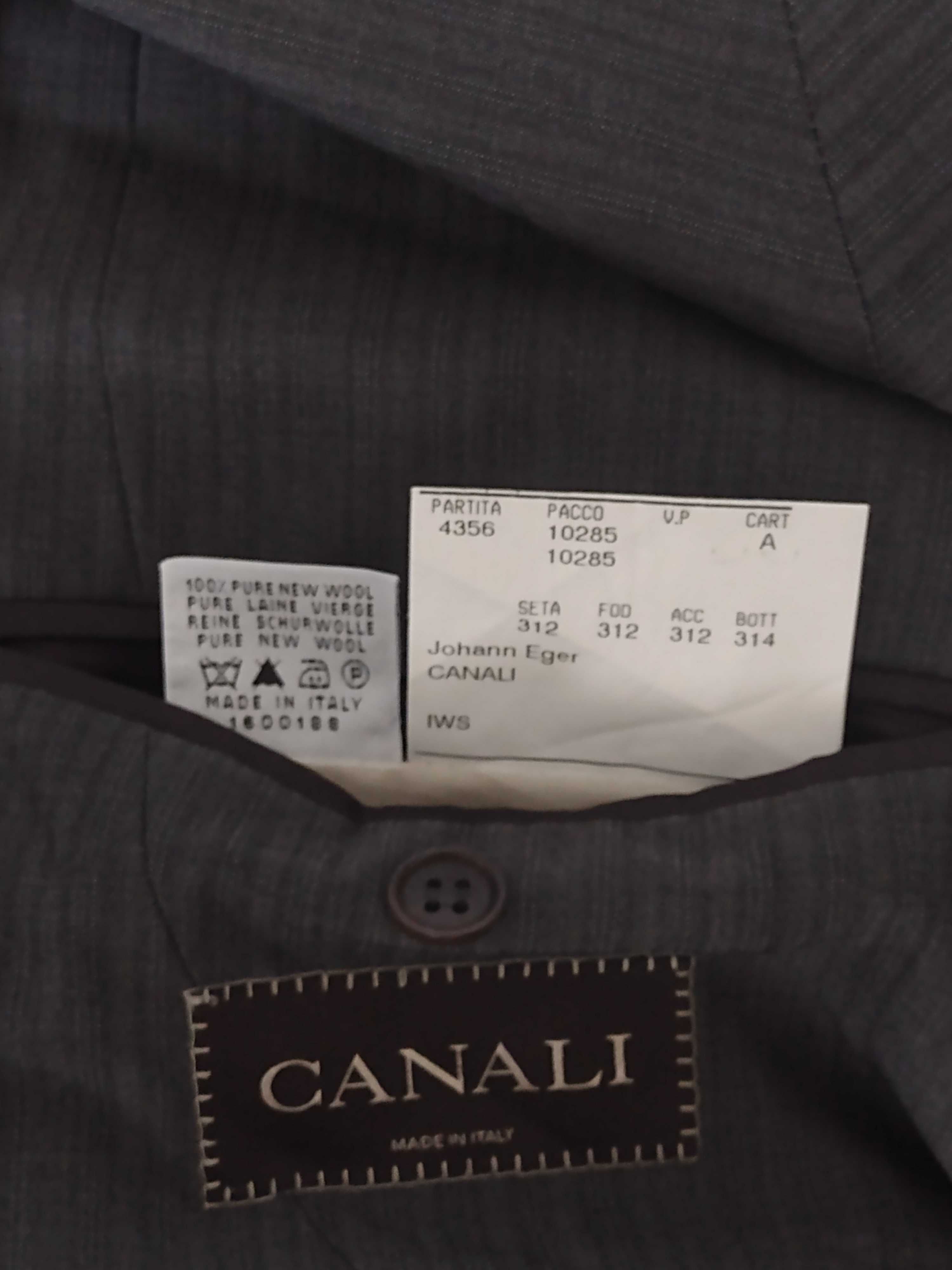 Sacou Canali slim original lana doi nasturi gri marimea 54 sau XL