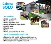 Cabana cu ciubăr, masa de tenis/poker, darts, teren de volei, ATV-uri
