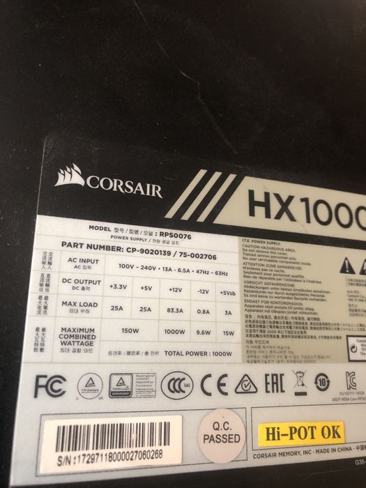 Sursa PC atx Corsair Hx 1000w