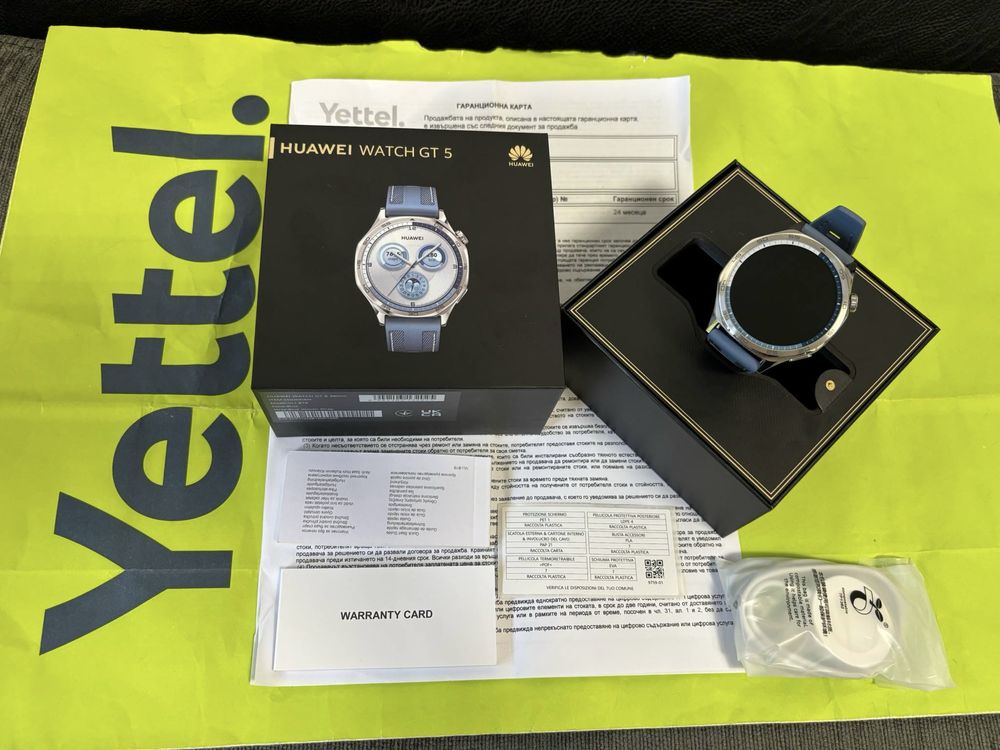 КАТО НОВ 46mm Huawei Watch GT 5 Гаранция Yettel до 2027 г. Blue