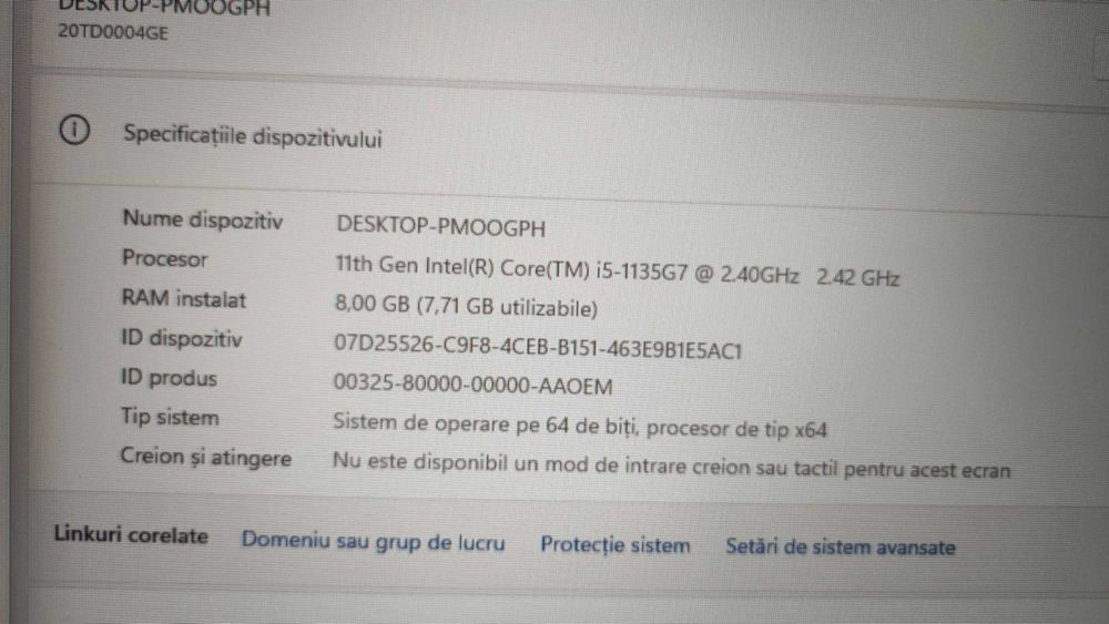 Dezmembrez Laptop Lenovo Thinkpad E15  i5-1135G7