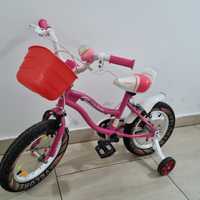 Vând bicicletă pentru copii cu roți de 14" și roți ajutatoare