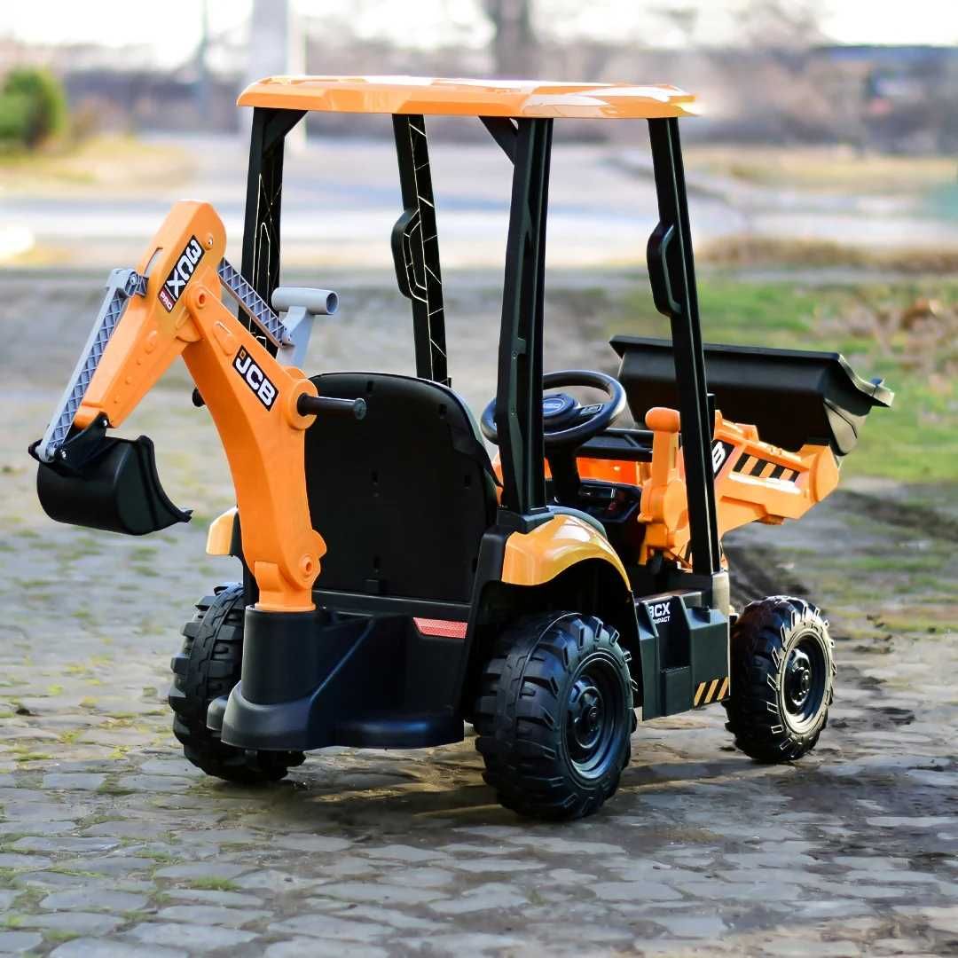 Tractoras electric pt copii JCB 70W 12V cu incarcator si cupa manuala