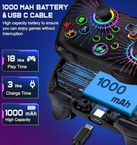 Нов Безжичен Контролер за Switch RGB Светлини Turbo и Вибрация за игри