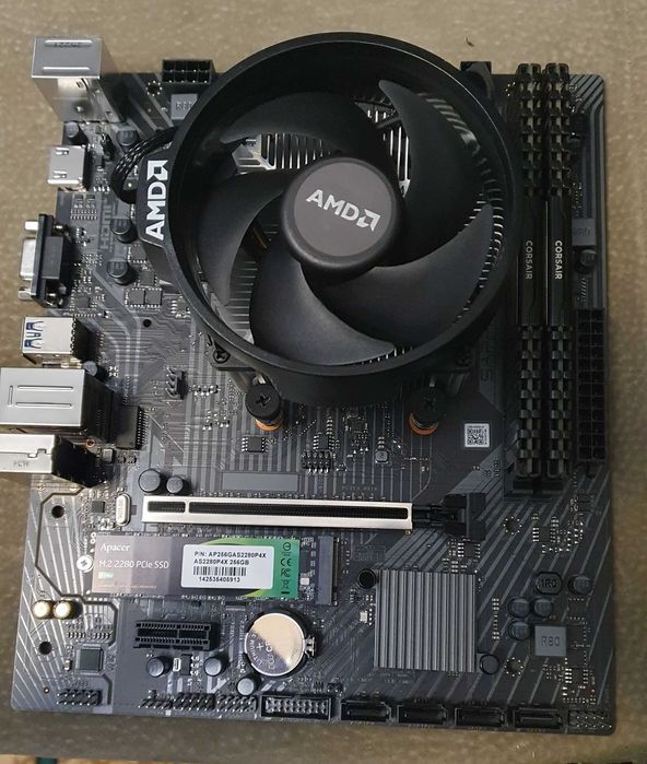 kit NOU a520m + ryzen 5500 + 32gb ddr4 + ssd