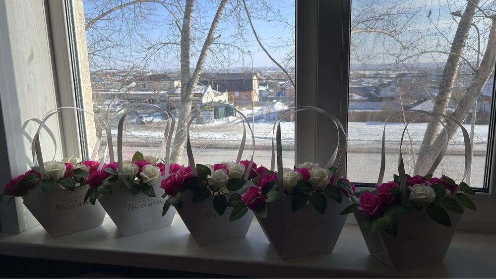 Букет из мыльных роз