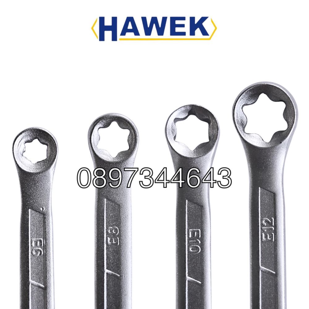 Ключове E-TORX блистер комплект 4 броя HAWEK