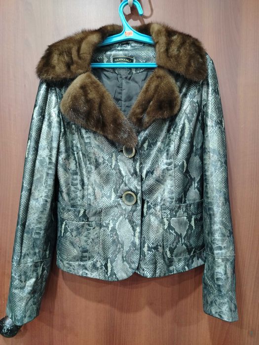 Куртка рептилия воротник норка