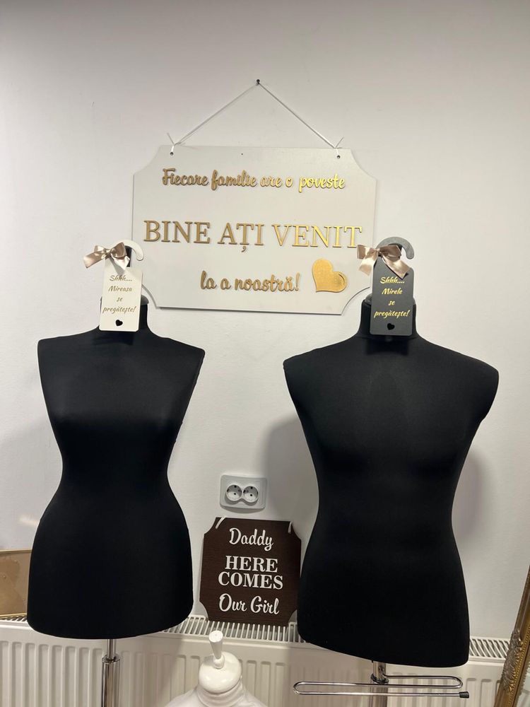 Manechine Bust Negru/Oglinza Mire/Mireasa/Masa pentru gătitul miresei