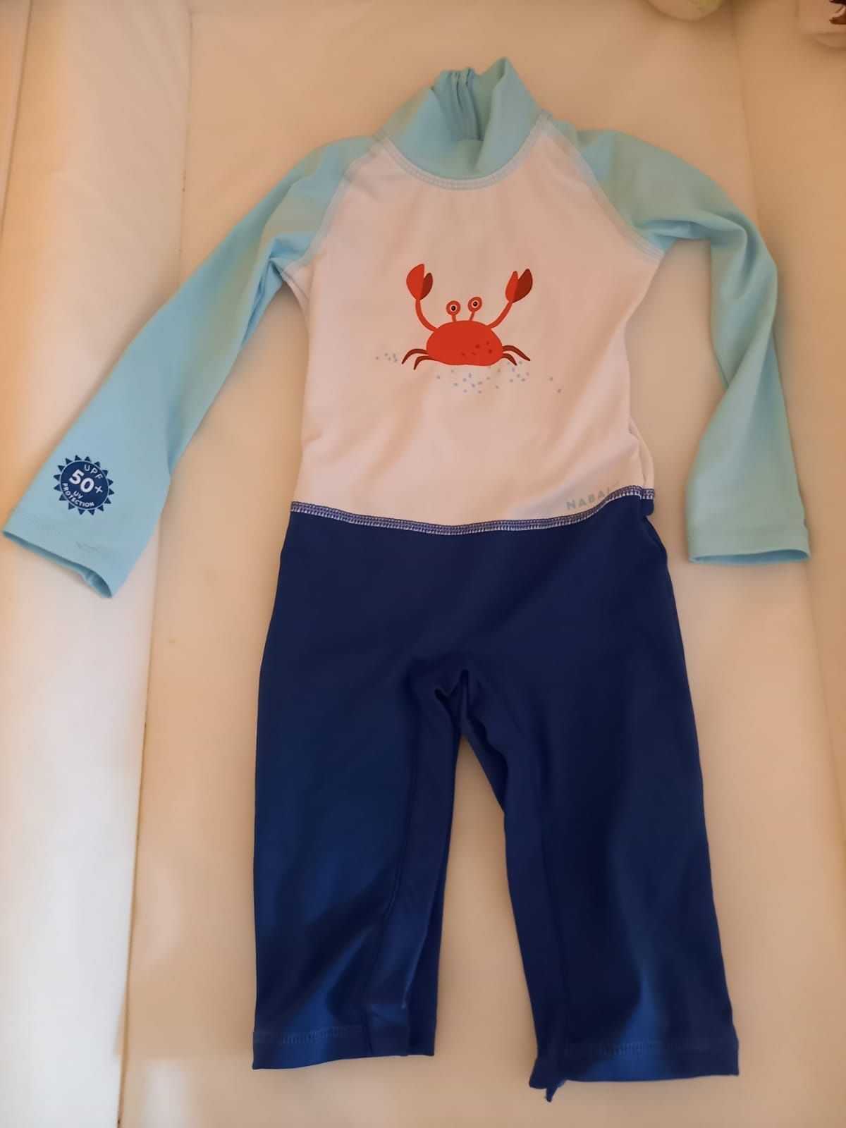 Combinezon de înot anti-UV Albastru Bebe Băieți  9-12 luni