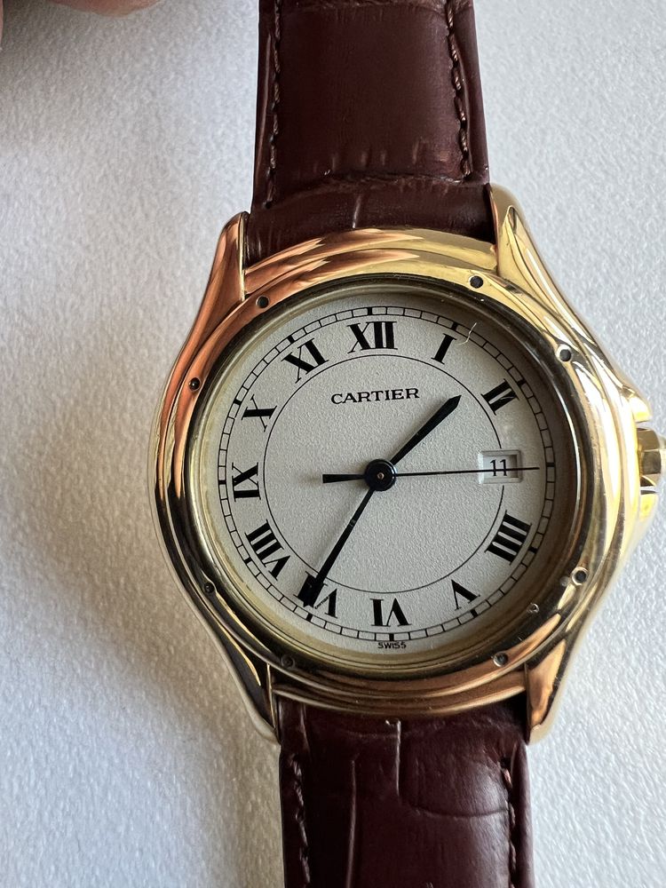 Ceas Cartier Cougar Panthere aur 18 k quartz,ref.887904C