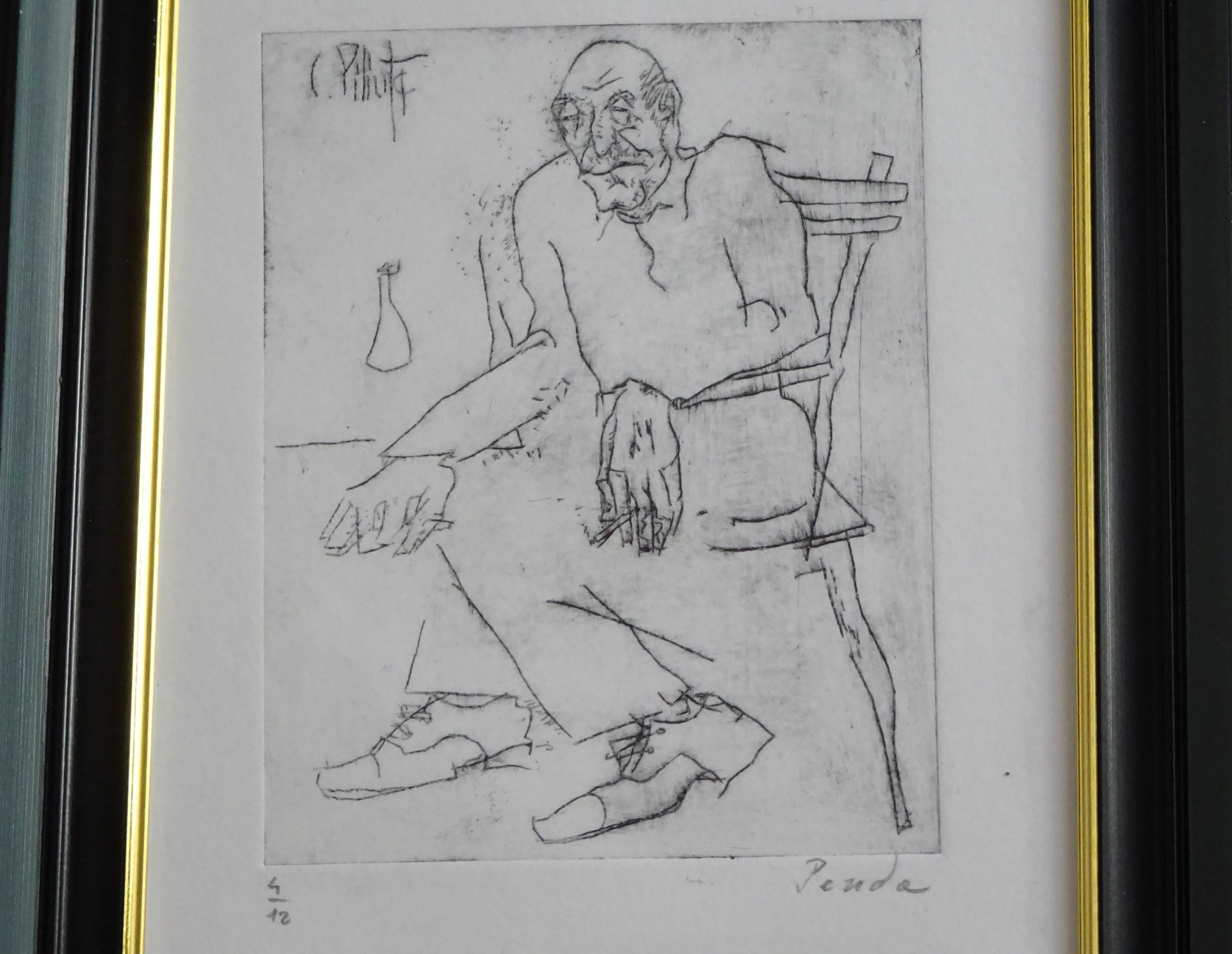 Gravura, Octavian Penda dupa Constantin Piliuta - ‘Odihna’
