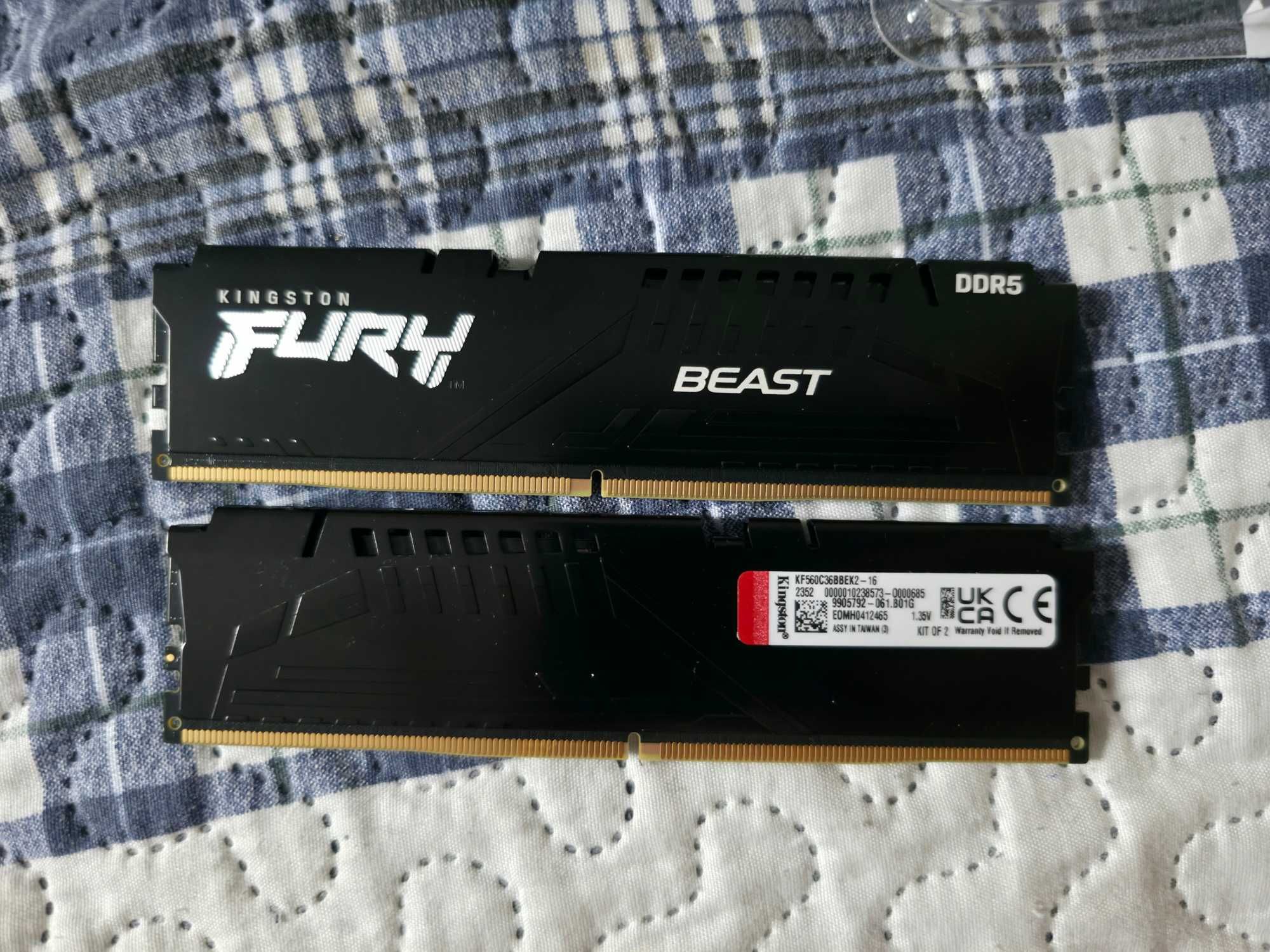 РАМ памет 2х8GB DDR5 6000 Kingston Fury Beast - KF560C36BBEK2-16