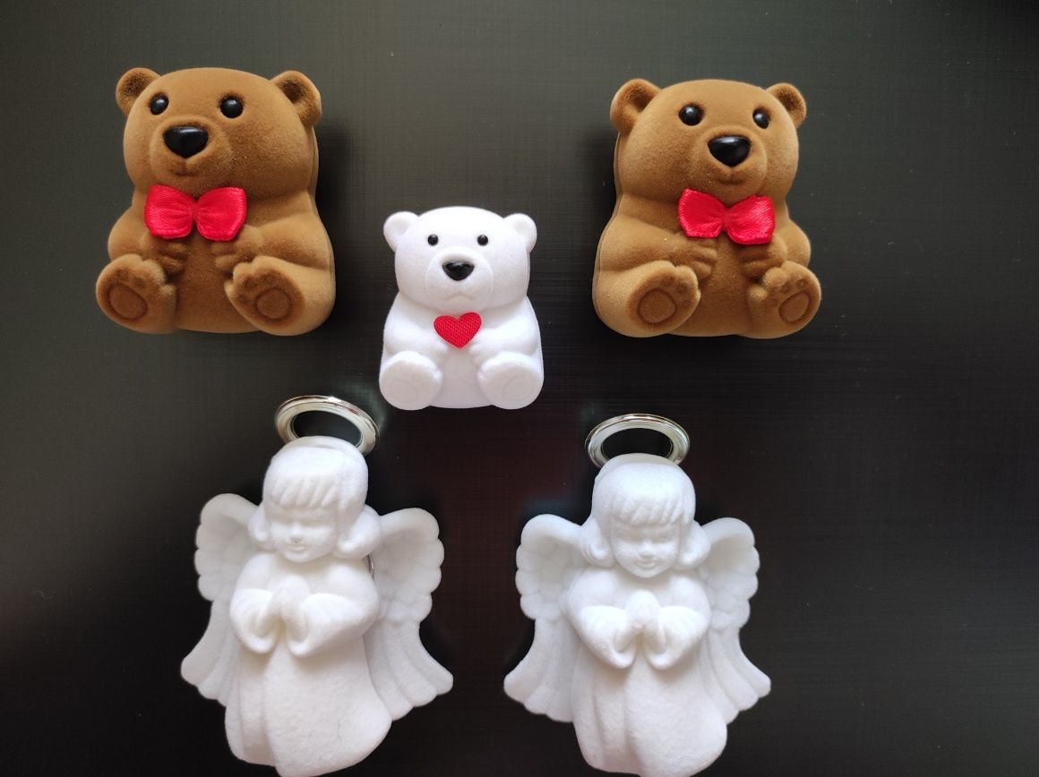 Подарок на 8 марта девушке шкатулка ангел ,медведь и кулон камень