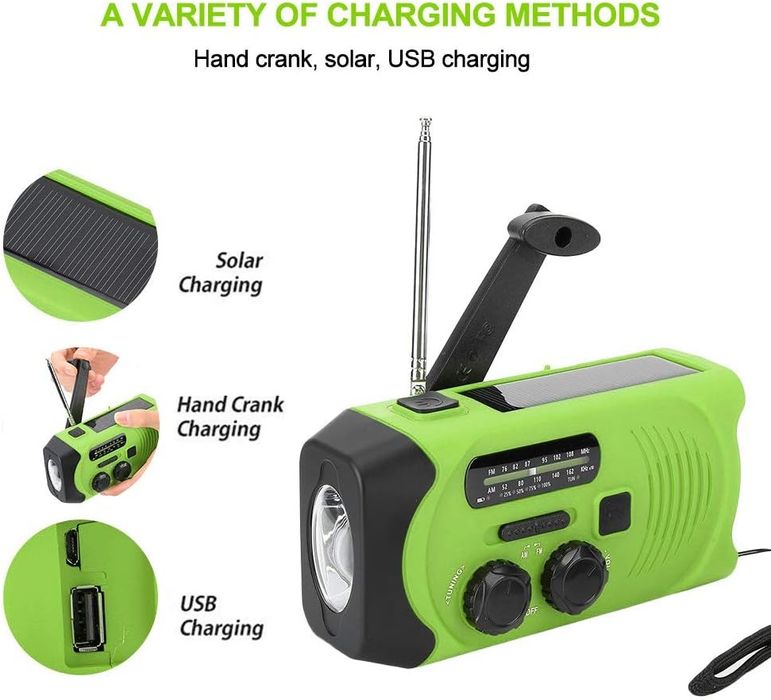 Аварийно соларно радио с манивела и Power Bank