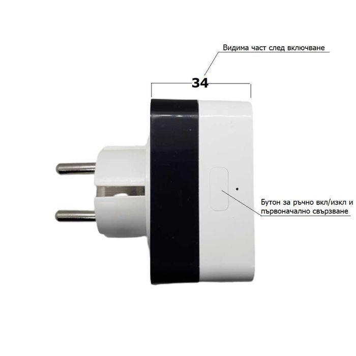 WiFi Преходник за пълен смарт контрол на Климатици 16А 3600W