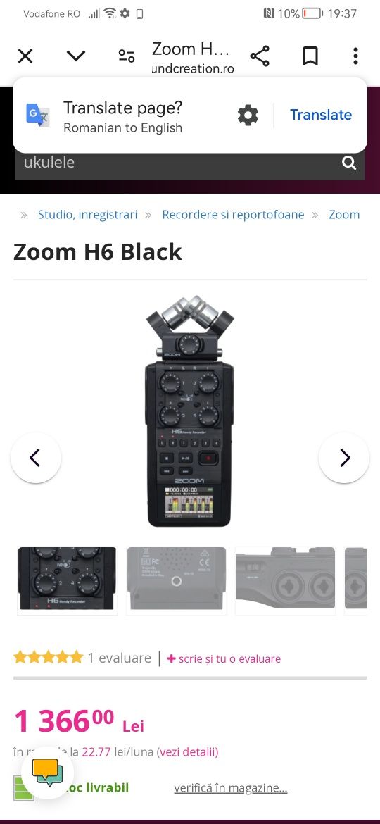 Zoom H6 recorder black