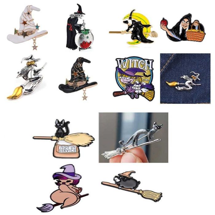 Брошь. Значок. Ведьма. Ведьмочка. Коллекция.