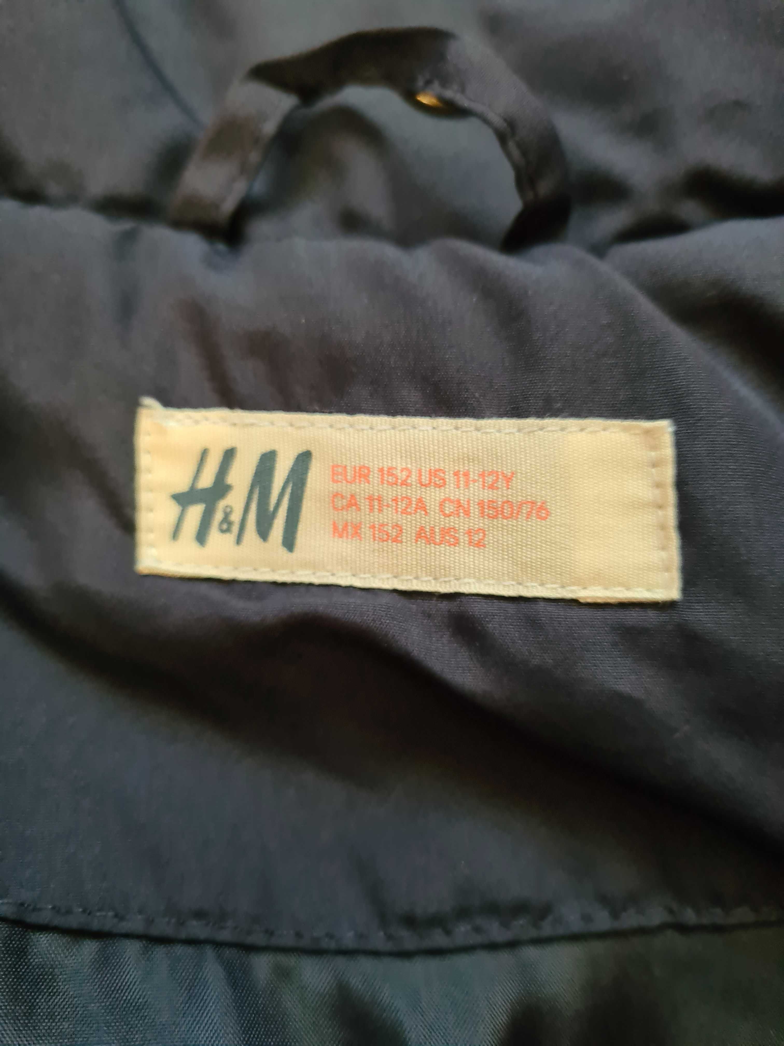 11-12г. H&M-Тъмно синьо,зимно яке за момиче