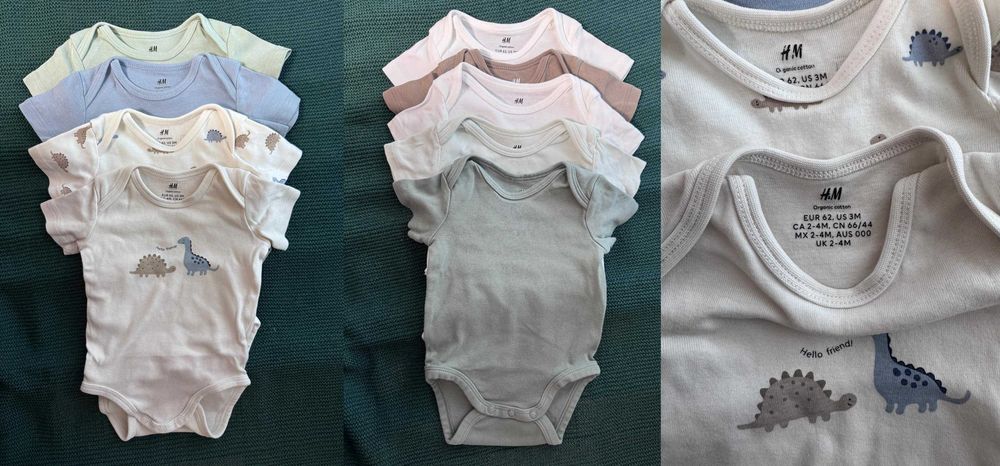 Голям лот дрешки за бебе Next, H&M, Benetton и подарък - 3-6 месеца