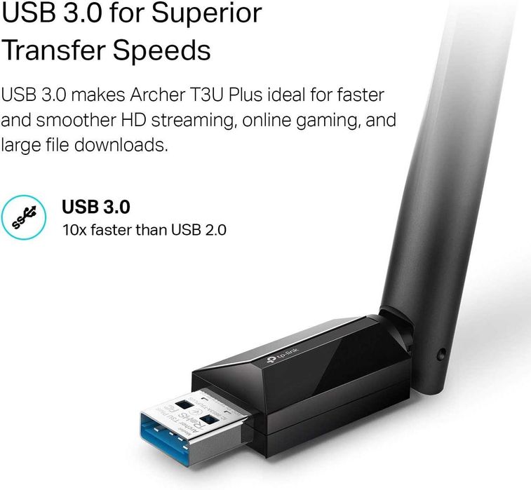 TP-Link USB WiFi двубандов мрежов адаптер с високо усилване