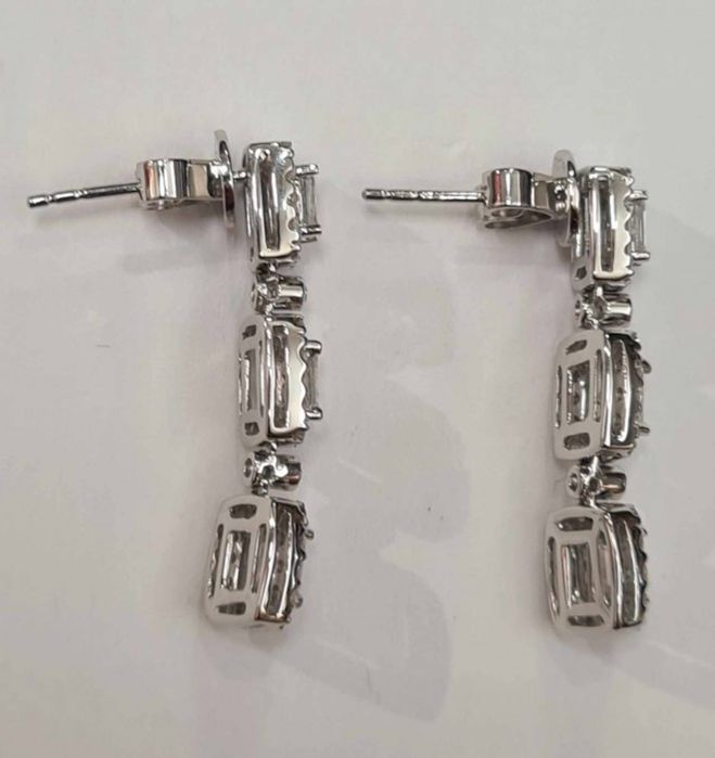 Cercei din aur alb, 18k cu diamante naturale, CAU198