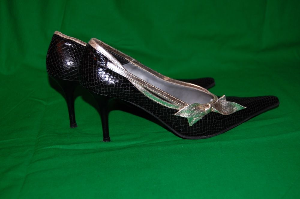 Pantofi din piele naturala 38, negri