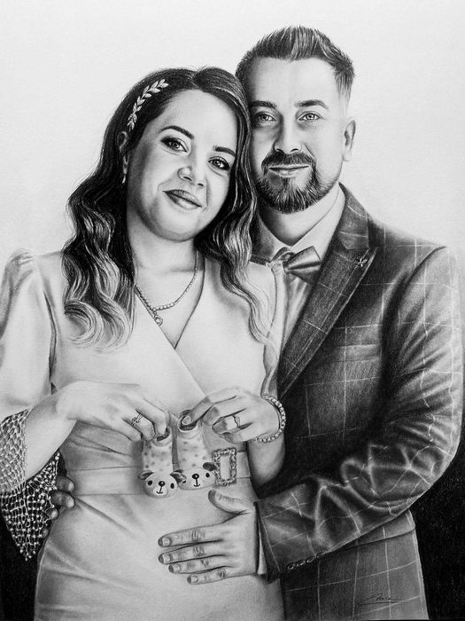 Portret realist in creion / portret la comanda / desen personalizat