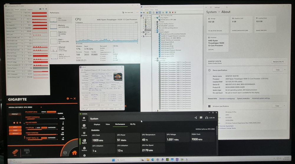 PC Threadripper 1920X, RTX 2060, 32GB RAM, SSD 1TB, Carcasă Noua