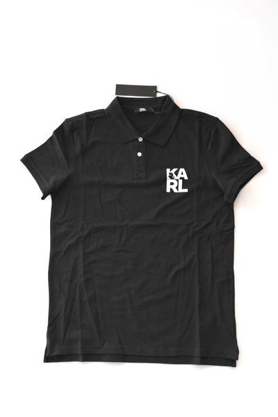Промо KARL LAGERFELD-М/L/XL размер-черна мъжка поло/polo тениска