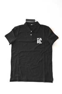 Промо KARL LAGERFELD-М/L/XL/XXL-черна мъжка поло/polo тениска