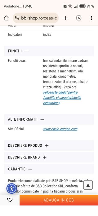 Ceas Casio G shock dama