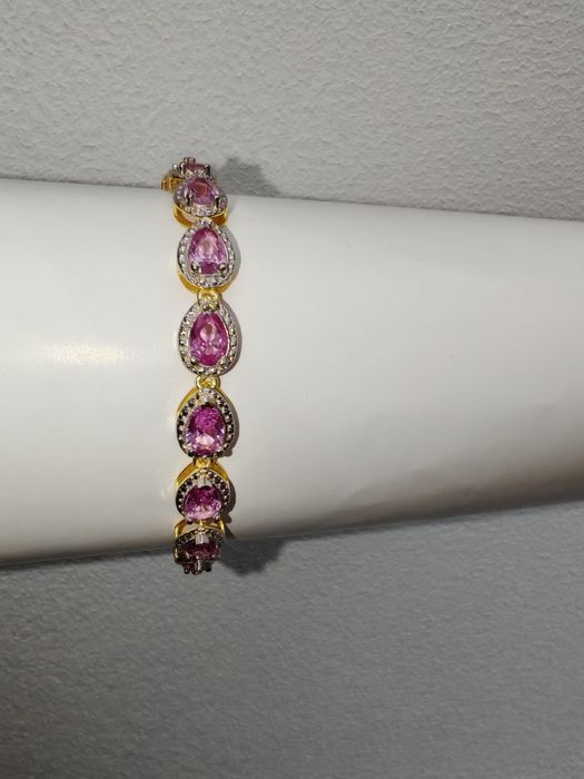 Bratara 14 K argint, aur galben, safir- 7,92 ct