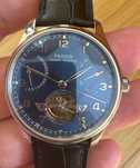 Parnis Portuguese 43 mm Automatic Power Reserve Flywheel Albastru