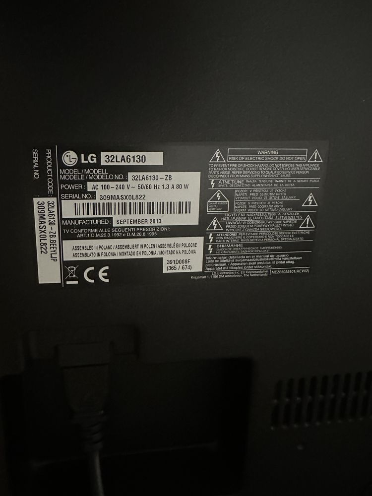 Televizor / TV LG 3D Smart 32” LG32LA6130