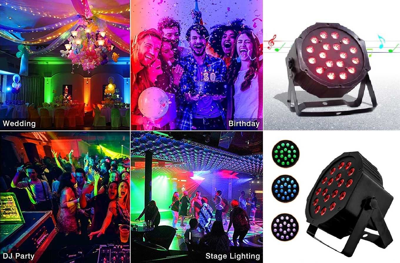 Par LED 18 RGB Lumini Disco Majorat Orga de lumini DJ Club Bar Formati