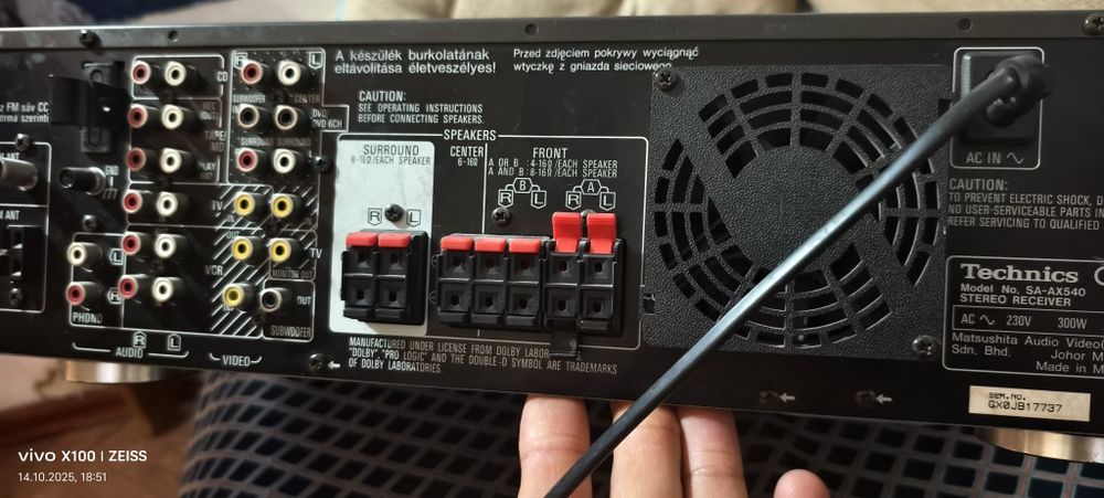 Ресивер усилитель technics sa - ax540