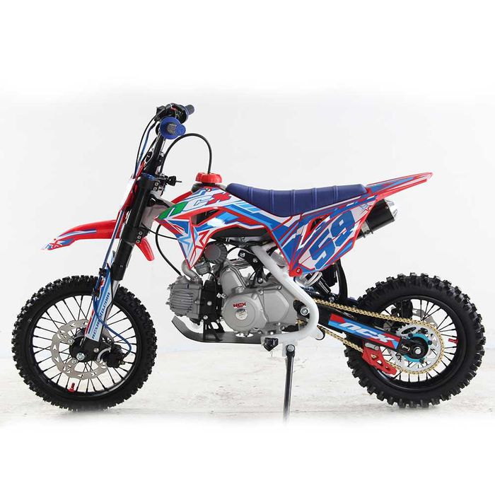 Motocicleta cross 125cc NCX CRX 4T benzina 14/12" rosu/albastru