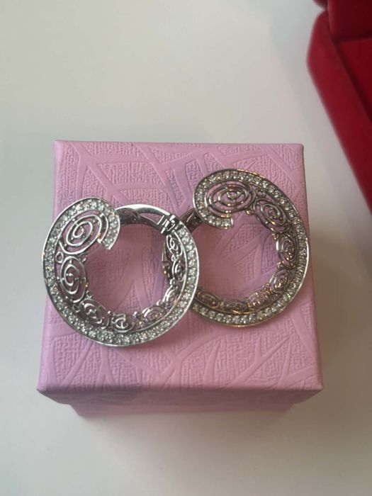 Златни обеци 18К с 96 диаманта