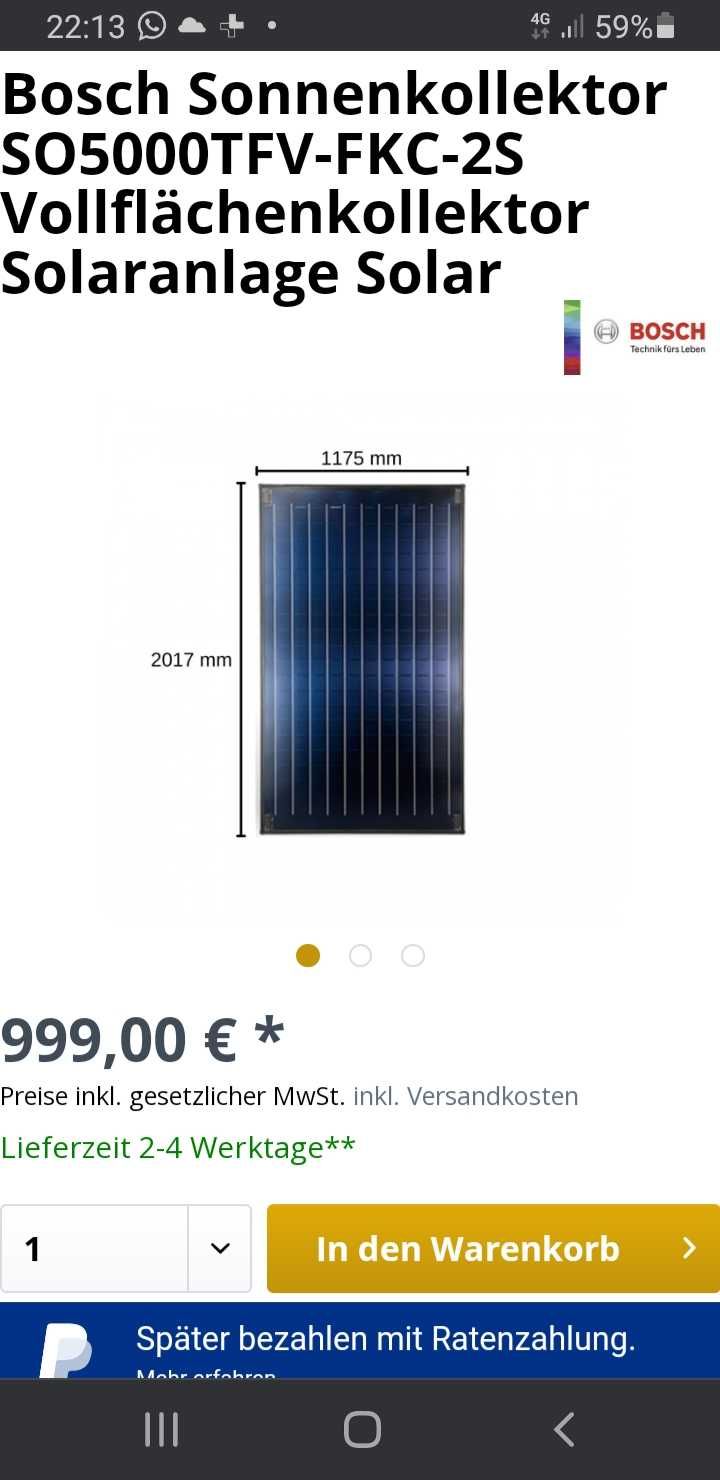 Panou solar apa calda - Bosch 2023