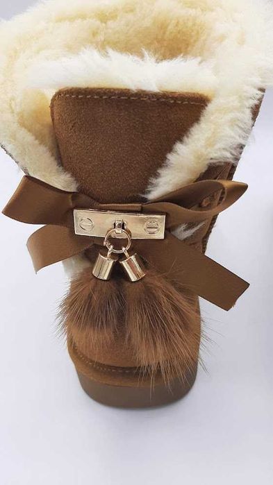 Ghete tip UGG fluffy - piele naturala - 35-40
