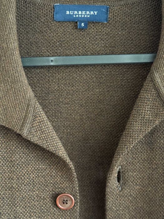 Нов автентичен кардиган Burberry от мериносова вълна за мъже размер L
