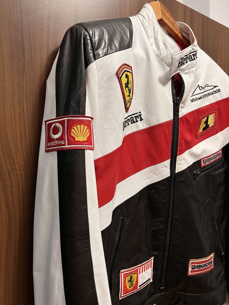 Jacheta Ferrari din piele naturală