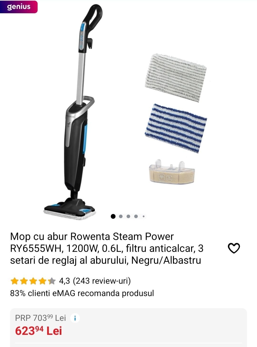Mop cu abur Rowenta Steam Power