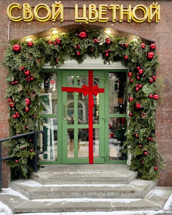 Оформление фасадов на Новый год