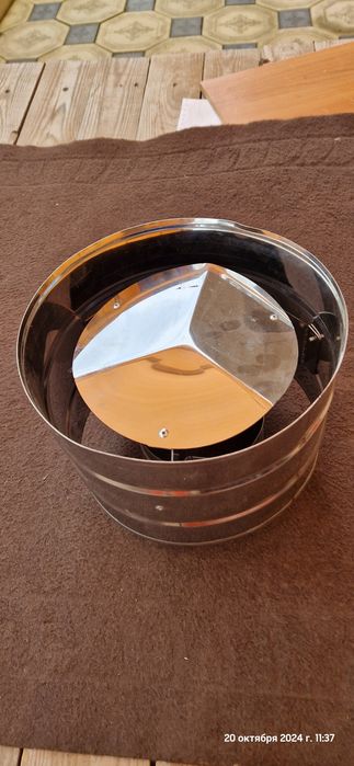 Зонт на трубу и хомуты печи бани