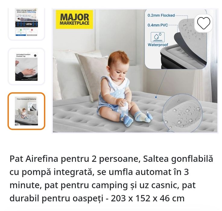 Saltea pat autogonflabil