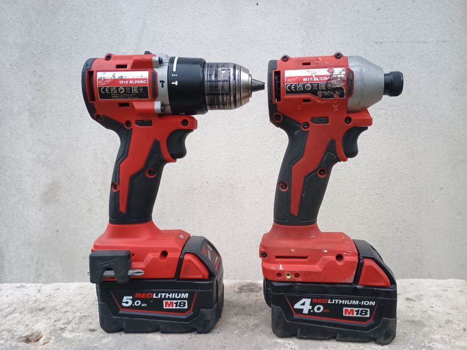 Set milwaukee filetanta și impact pt biti + 2 baterii
