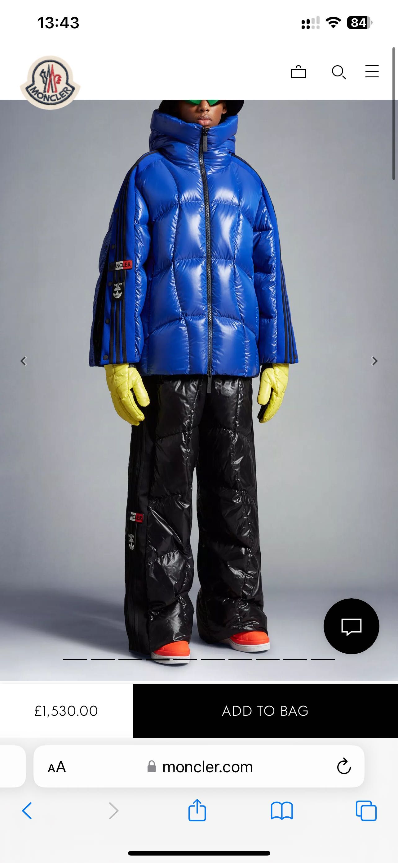 Пуховик Moncler*Adidas размер 5 (XXL)